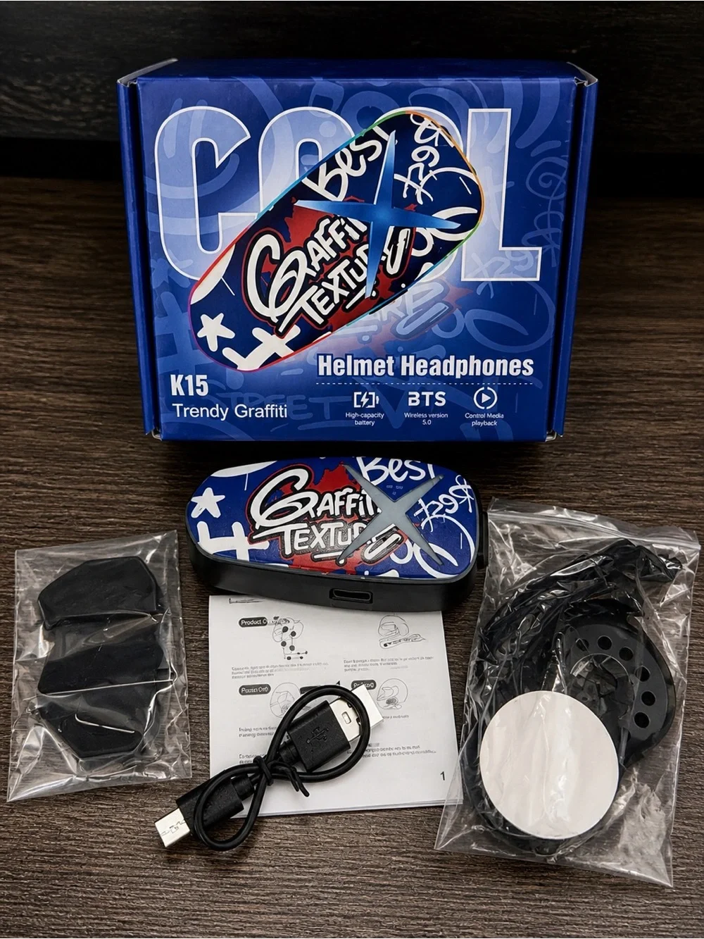 NEW K15 Graffiti Helmet Headphones